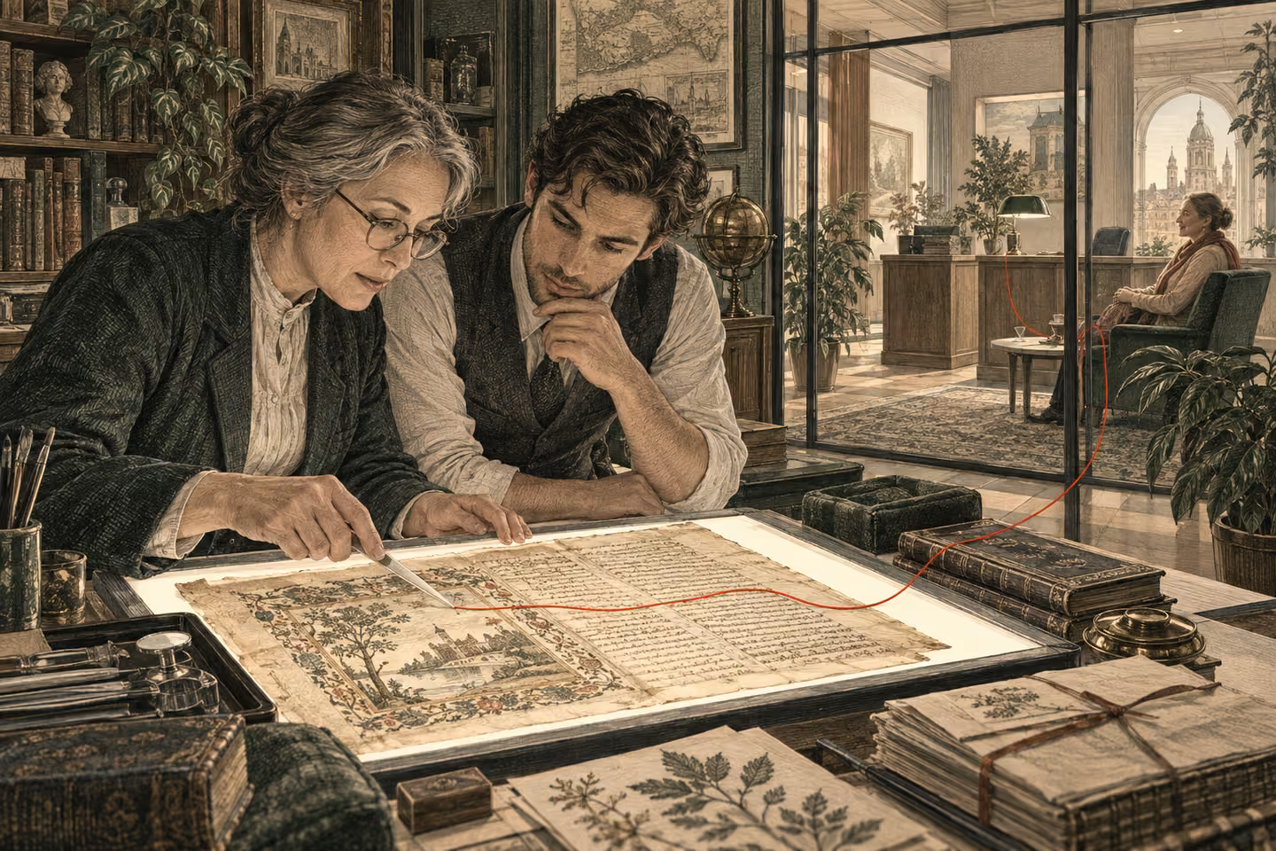 Specialists examine sources together to connect information with a decision